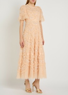 Needle & Thread Carmen Ruffled Tulle Gown Pink