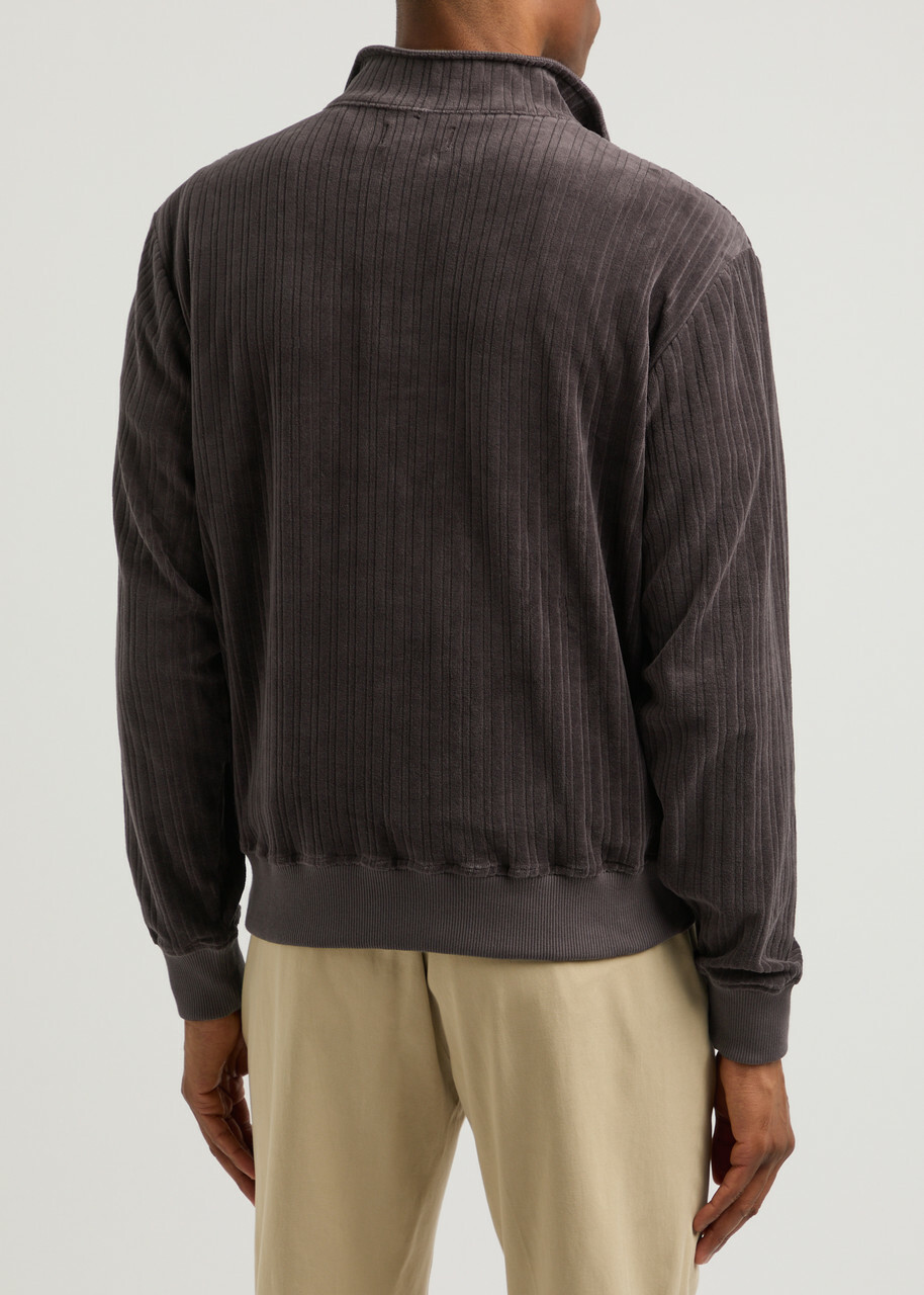 Oliver Spencer Half-zip Corduroy Sweatshirt Purple