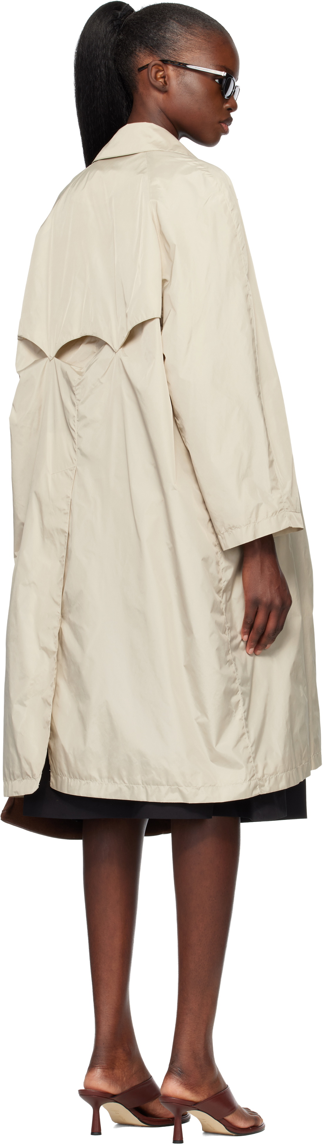 Nothing Written Beige Urban Nylon Trench Coat