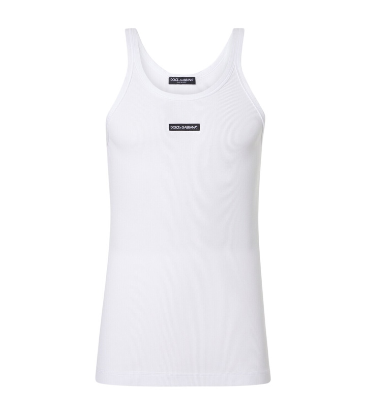 Photo: Dolce&Gabbana Ribbed-knit cotton tank top