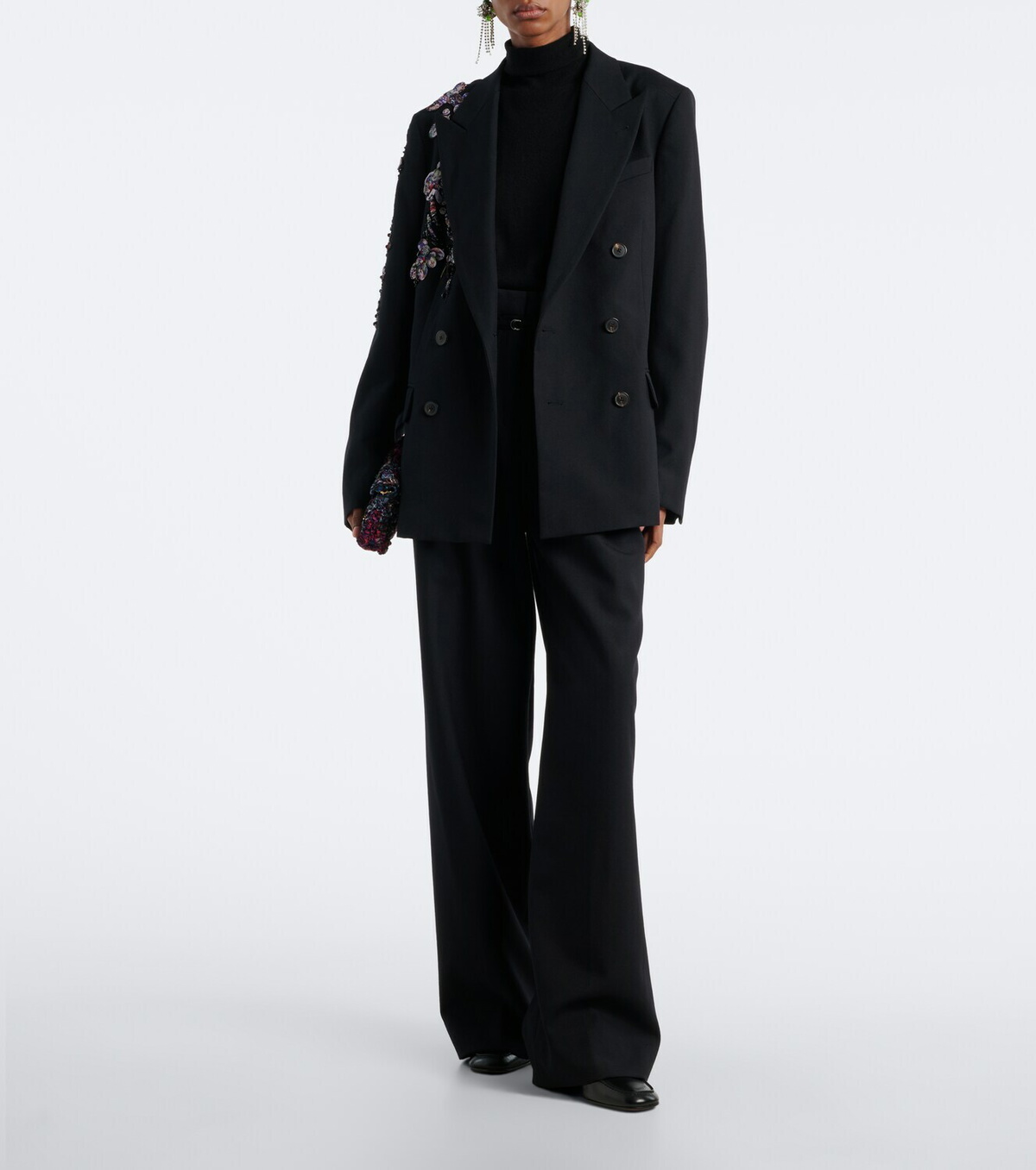 Dries Van Noten Embellished double-breasted wool blazer