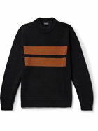 Zegna - Striped Ribbed Cashmere Sweater - Black