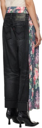 Junya Watanabe Black Levi's Edition Flower Pattern Print Jeans