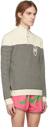 JW Anderson Off-White Puller Striped Zip-Up Sweater