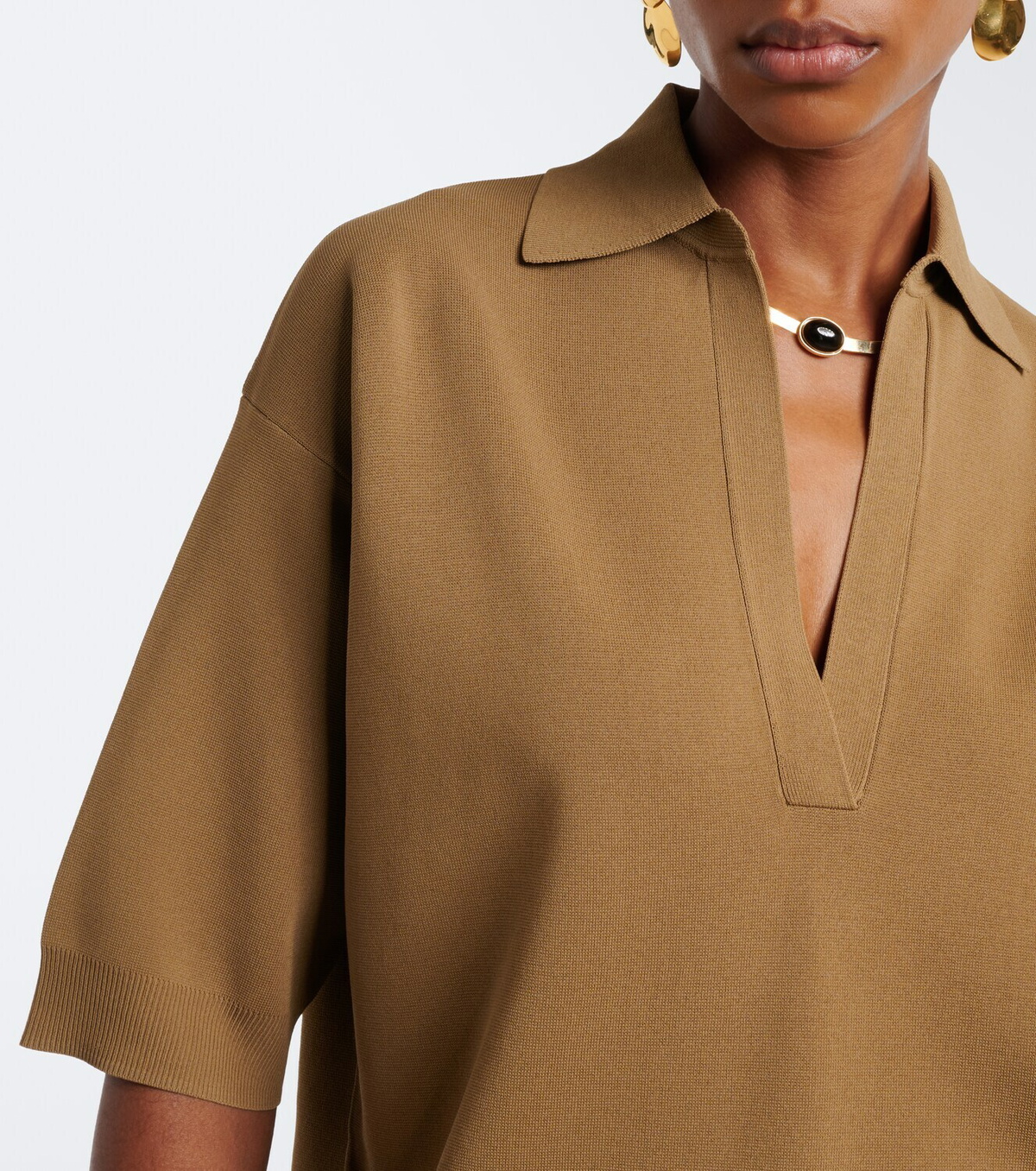 Max Mara Oversized knitted polo shirt