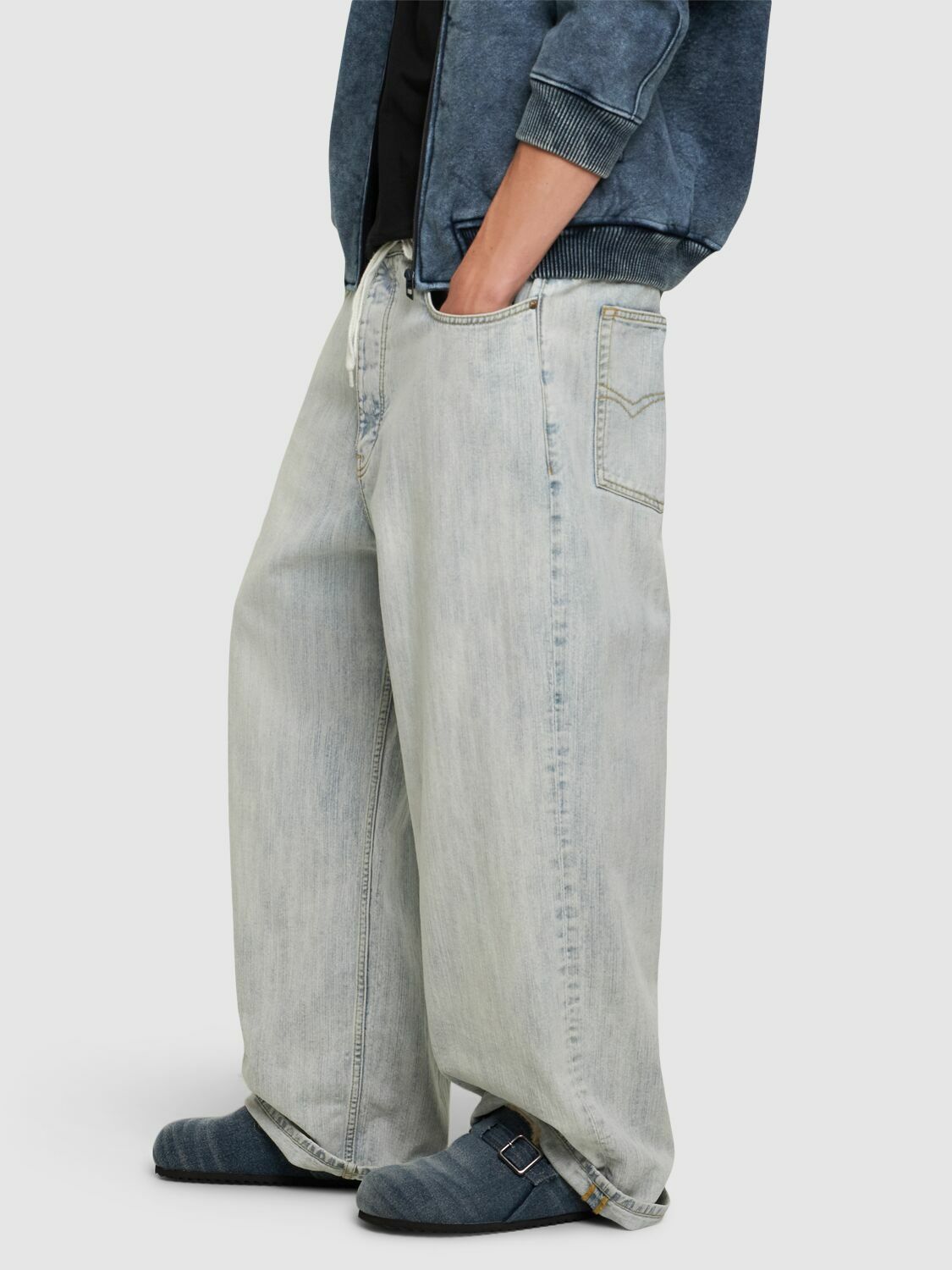 DIESEL Woodstock Cotton Denim Mules Diesel