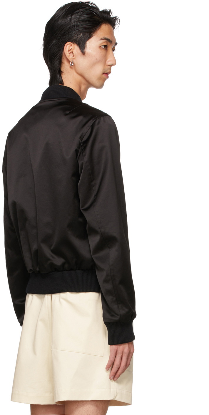 Dries Van Noten Reversible Black Len Lye Edition Satin Bomber