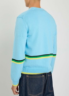 JW Anderson Car Striped Cotton-knit Jumper Blue
