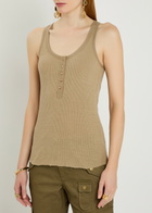 Isabel Marant Helma Ribbed Silk Tank top Bronze