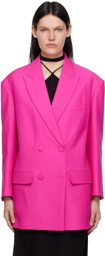 Valentino Pink Double-Breasted Blazer