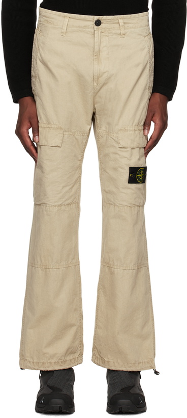 Photo: Stone Island Beige Patch Cargo Pants