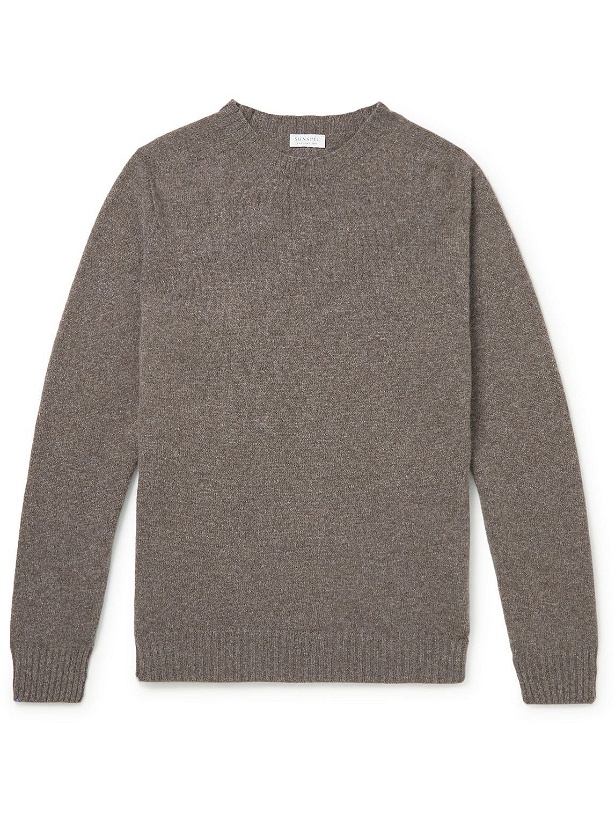 Photo: Sunspel - Ian Fleming Cashmere and Cotton-Blend Sweater - Gray
