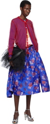 Comme des Garçons Purple & Red Worsted Wool x Nylon Tulle Cardigan
