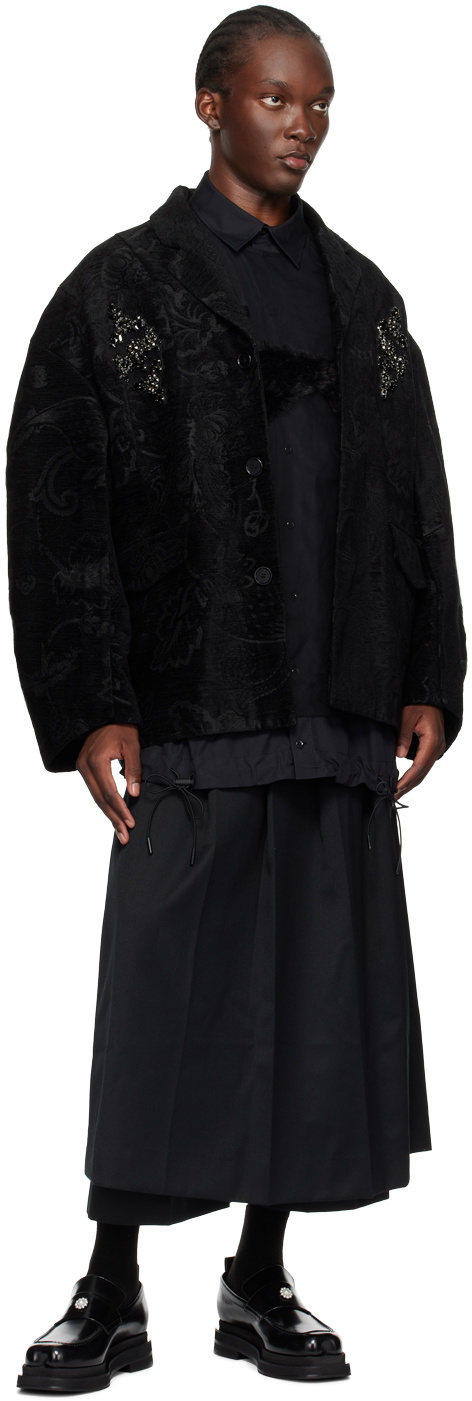 Simone Rocha Black Creature Embroidery Tank Top