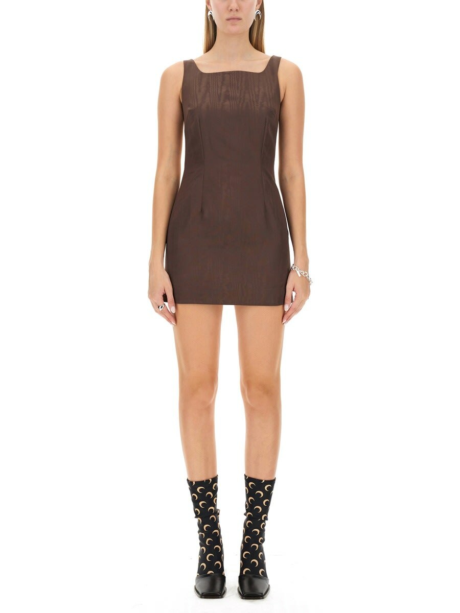 marine serre twill mini dress Marine Serre Women's Moon Jacquard Twill Mini Dress in Beige Marine Serre