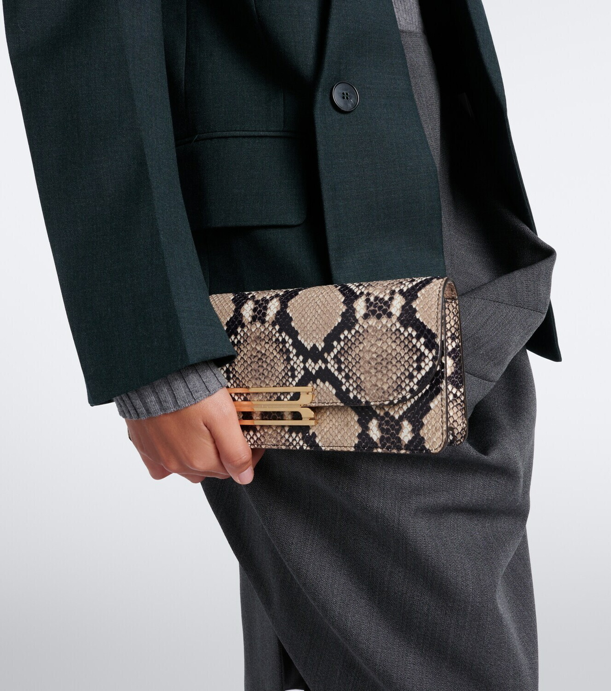 Victoria Beckham Dorian East-West leather clutch