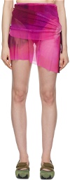 Paula Canovas Del Vas Pink Layered Miniskirt