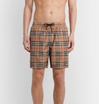 Burberry - Long-Length Checked Swim Shorts - Neutrals