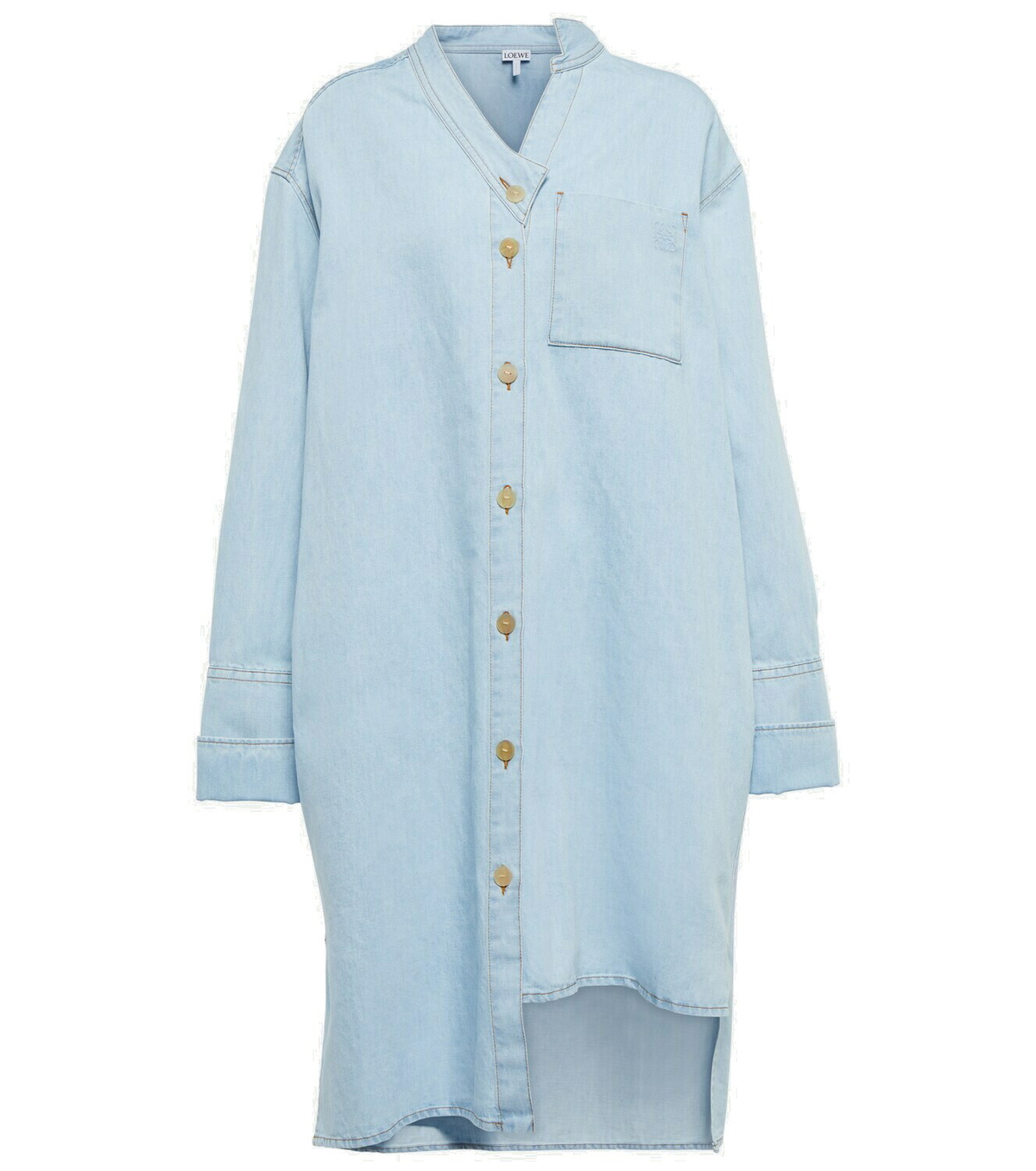ワンピースその他 LOEWE Oversized chain-embellished denim mini shirt dress LOEWE Oversized chain-embellished denim mini shirt dress