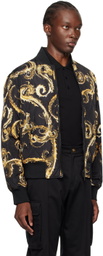Versace Jeans Couture Black Chromo Couture Reversible Bomber Jacket