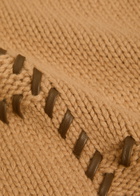 Frame Leather-stitch Wool and Cashmere-blend Jumper Bronze