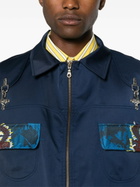 Labrum London Blue Geometric-Print Zip-Up Gilet