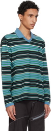 Craig Green Blue Fred Perry Edition Overprint Long Sleeve Henley Polo