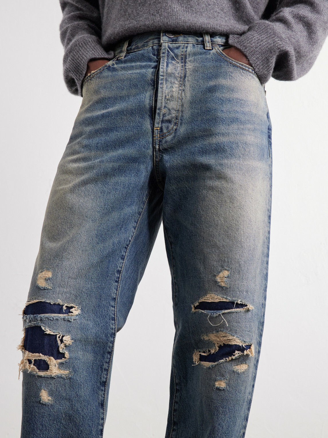 Maison Margiela - Straight-Leg Distressed Jeans - Blue