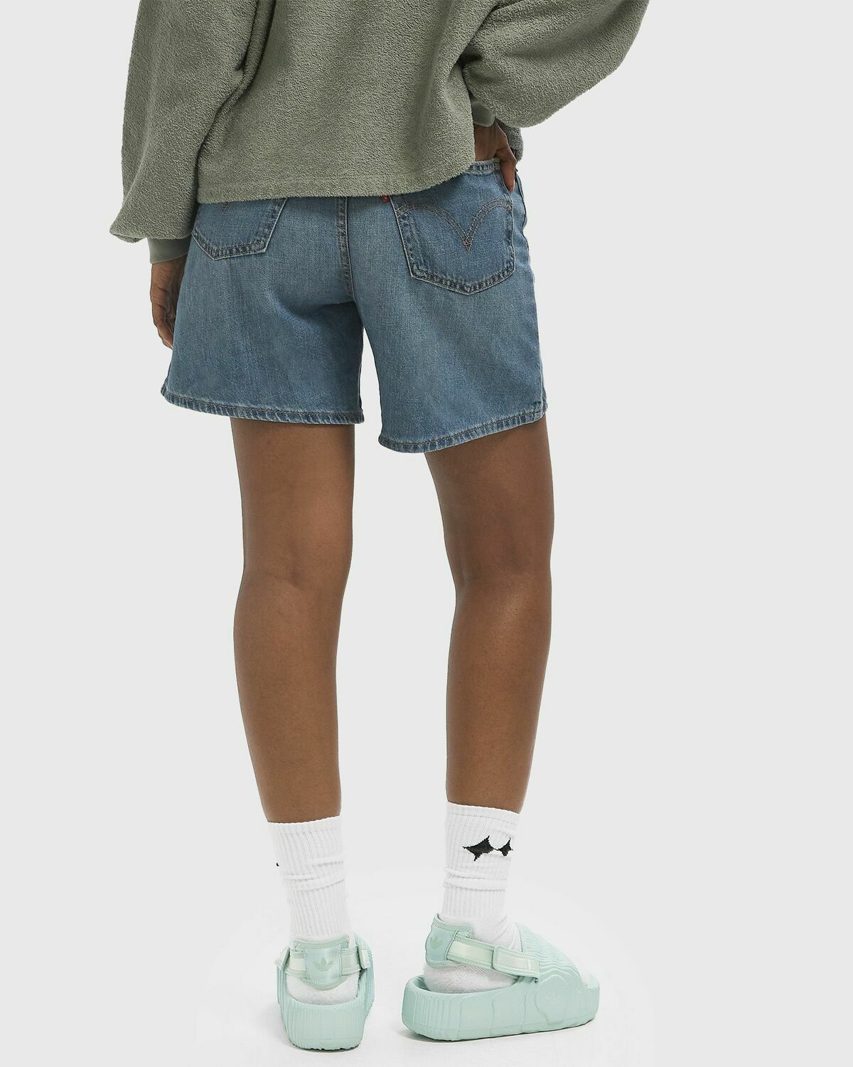 Levis HIGH BAGGY SHORT Blue Womens Casual Short