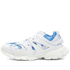 Balenciaga Men's Track Sock Sneakers in White/Blue