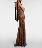 Nina Ricci Leopard-print silk muslin gown
