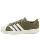 Adidas Men's Superstar Supermodified Hemp Sneakers in Olive Strata/White