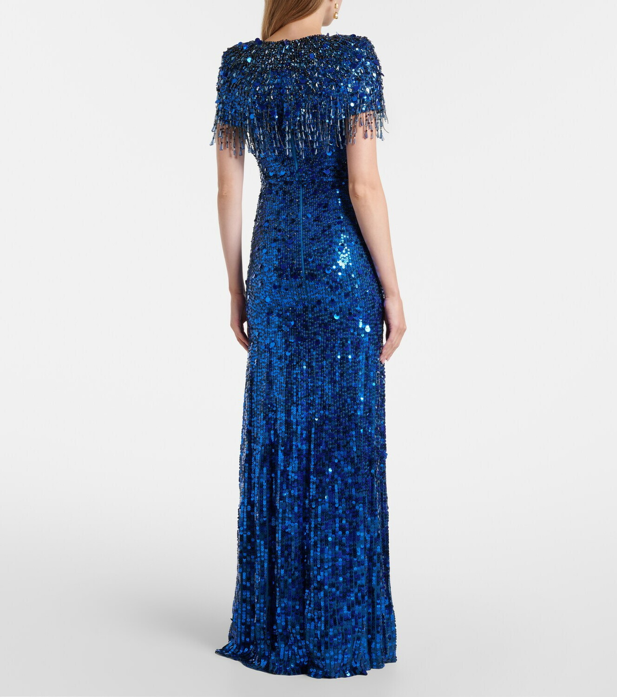 Jenny Packham Embellished fringed gown