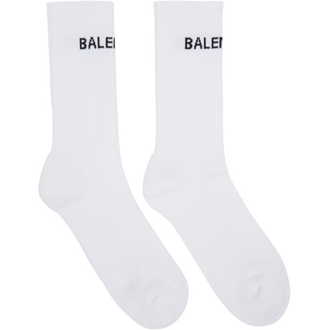 Photo: Balenciaga White Logo Tennis Socks