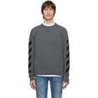 Off-White Grey Melange Arrows Sweater