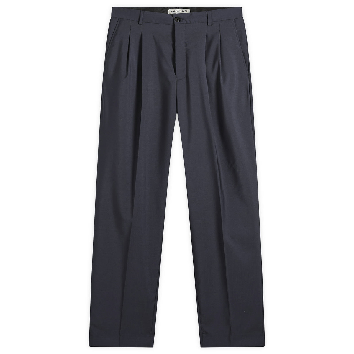 Carter Young Men's Double Pleated Trouser in Midnight