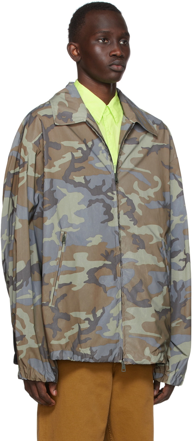 Camo Print Jacket in Neutrals - Dries Van Noten