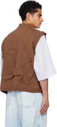 Hed Mayner Brown Knit Sweater Vest
