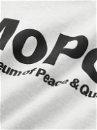 Museum Of Peace & Quiet - Logo-Print Cotton-Jersey Zip-Up Hoodie - Gray