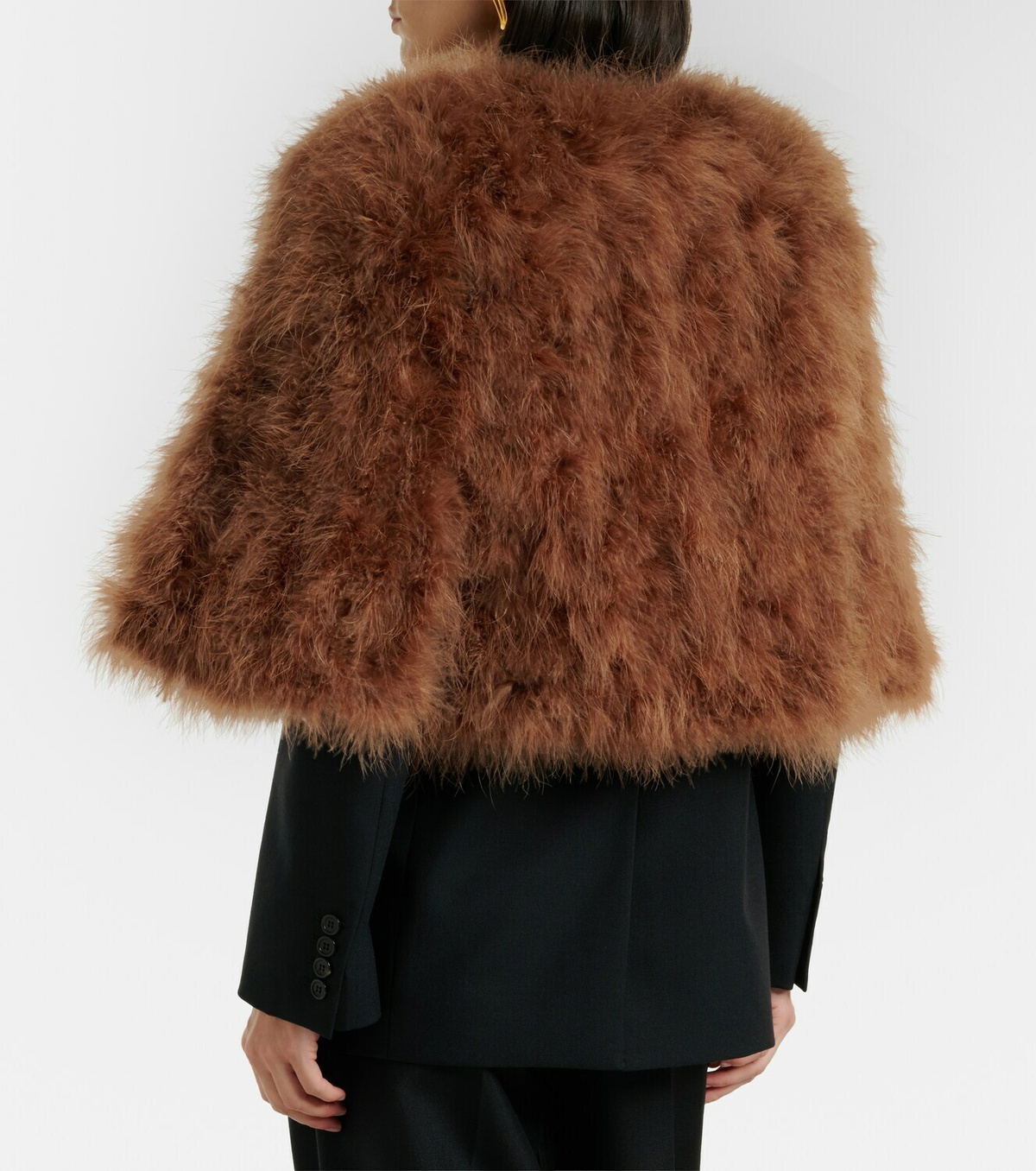 Yves Salomon Cropped feather jacket