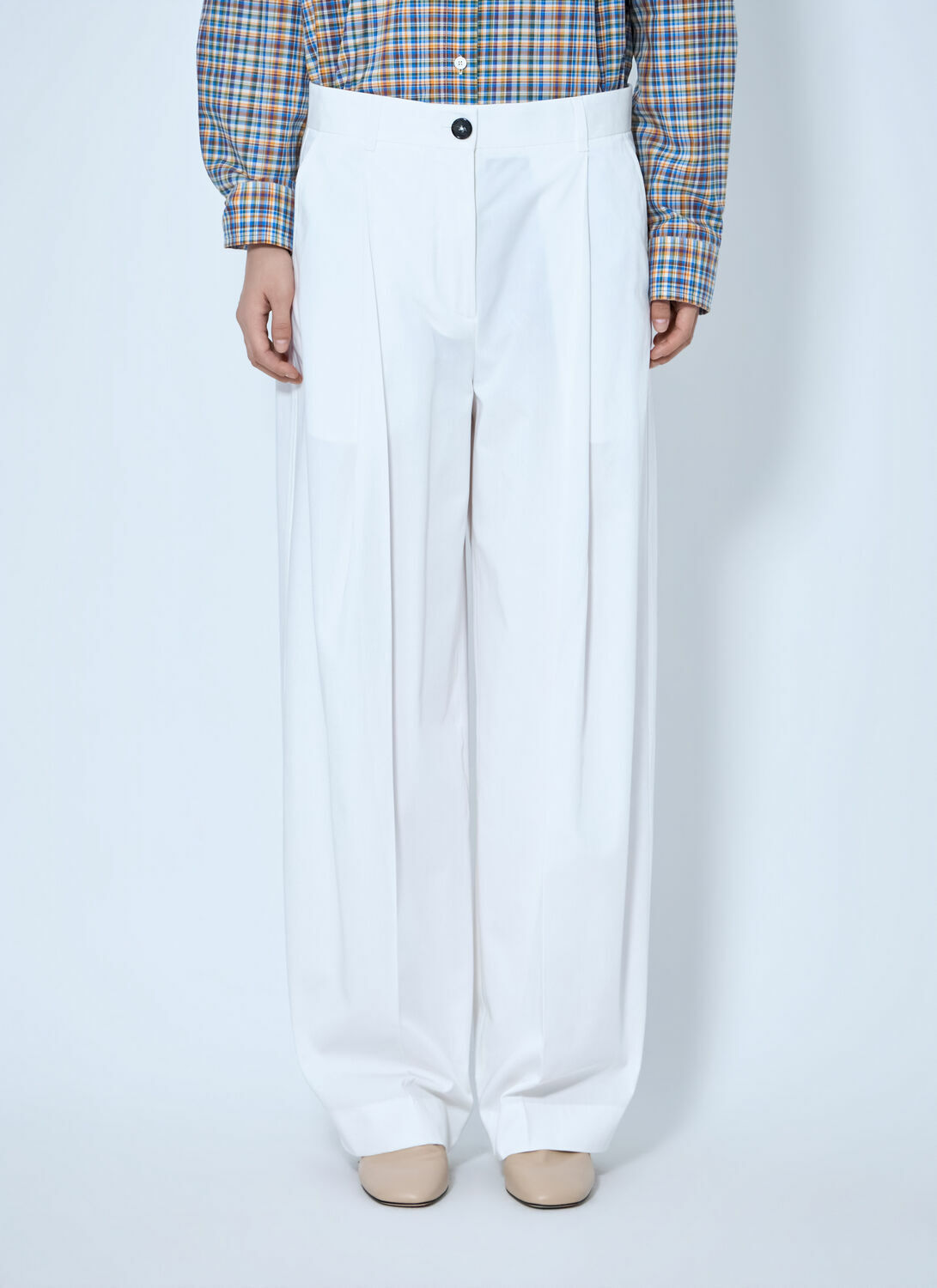 Toteme Single Pleat Cotton Trousers