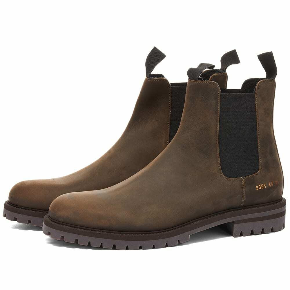Common Projects Men's Winter Chelsea Boot in Dark Brown Common Projects