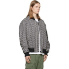 BALMAIN Black & White Monogram Bomber Jacket