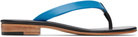 Martiniano Blue & Black Leather Flip-Flops
