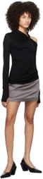 Peter Do Gray Zip Miniskirt
