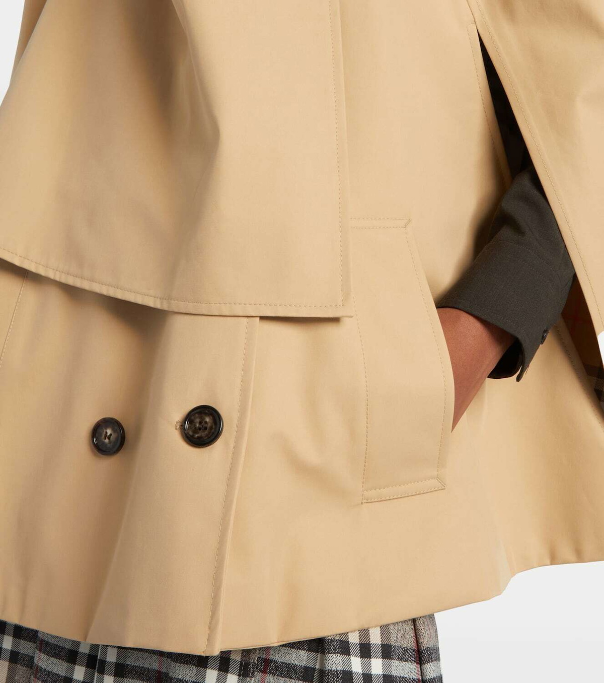 Burberry Double-breasted cotton cape