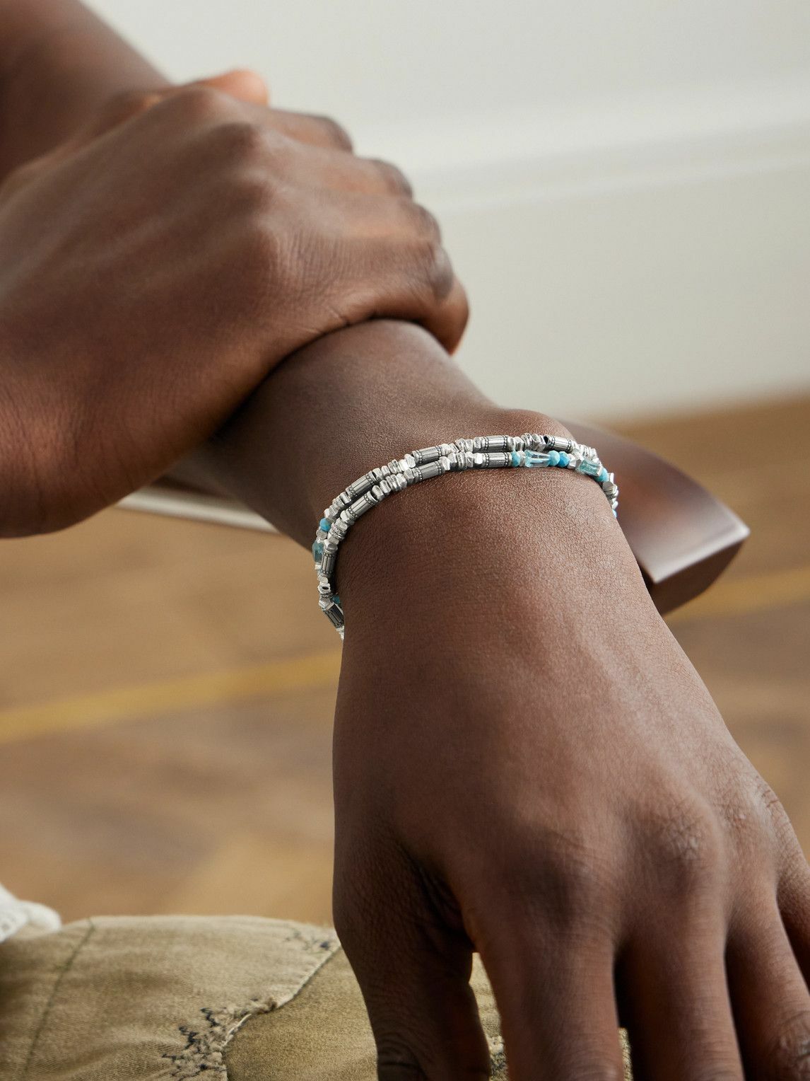 Peyote Bird - Shoreline Silver Multi-Stone Beaded Bracelet