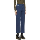 Alexachung Blue Cropped Wide-Leg Jeans