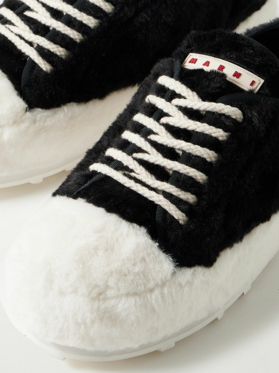 ■MARNI■ Fur Lining Mule Sneakers Black SNZW019202P504500N9 Marni - Faux Fur Sneakers - Black Marni