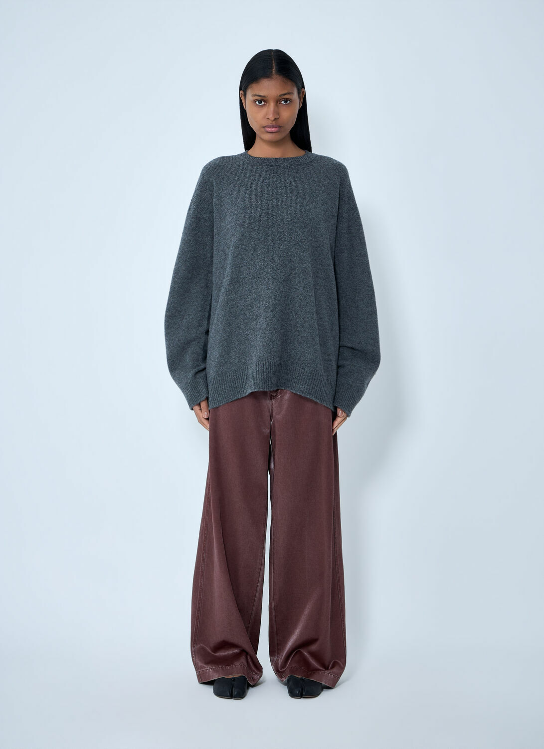 Issey Miyake Satin Wide-Leg Jeans